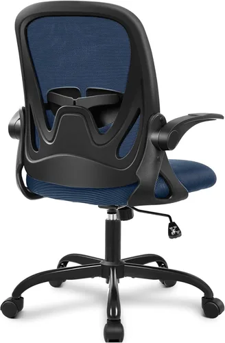 Vista 18 de Primy Silla de Oficina Ergonómica Silla de Escritorio con Soporte Lumbar y Altura Ajustables, Silla de Escritorio de Malla Transpirable Giratoria