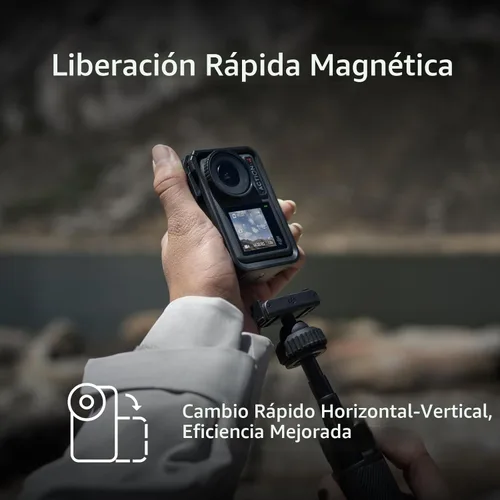 Vista 3 de DJI Osmo Action 4 Adventure Combo, cámara de acción impermeable 4K/120fps con sensor de 1/1.3 pulgadas, rendimiento de color de 10 bits y D-Log M