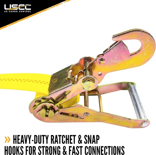 Vista 5 de US Cargo Control Correas de cesta de remolque con ganchos de presión torcidos y trinquetes (paquete de 4), correas para capó de neumáticos