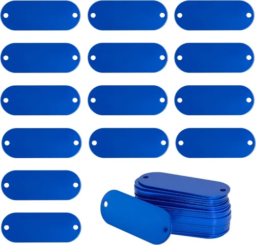 Vista 12 de StayMax Etiquetas de aluminio para grabado en blanco, etiquetas de estampado en blanco con 2 agujeros, paquete de 25 (negro)