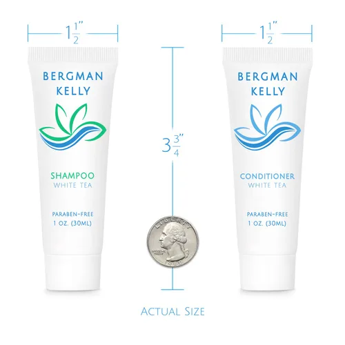 Vista 3 de Bergman Kelly - Travel Shampoo and Conditioner Set - 1 fl oz, 18000 Pieces, White Tea - Delight Your Guests with Revitalizing and Refreshing Hotel
