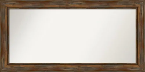 Vista 65 de Amanti Art Espejo de baño marrón para sobre fregadero, 26 x 26 pulgadas, espejo de tocador cuadrado marrón rústico Alexandria, marco de madera