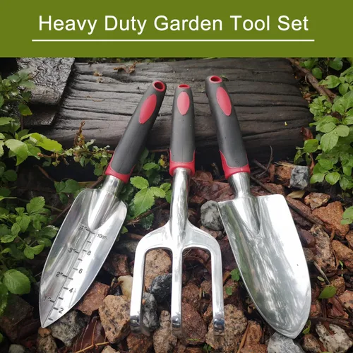 Vista 6 de FANHAO 3 Piece Heavy Duty Gardening Tools + Garden Hose Wand with Thumb Control