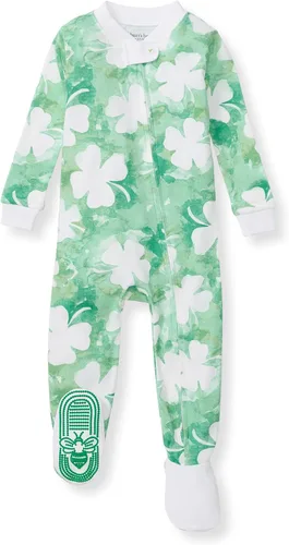 Vista 6 de Burt's Bees Baby Pijama de algodón orgánico para niños, ajuste cómodo con Cancha de baloncesto 1 paquete