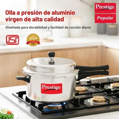 Vista 2 de Ollas a presión de aluminio Prestige Popular, Plateado