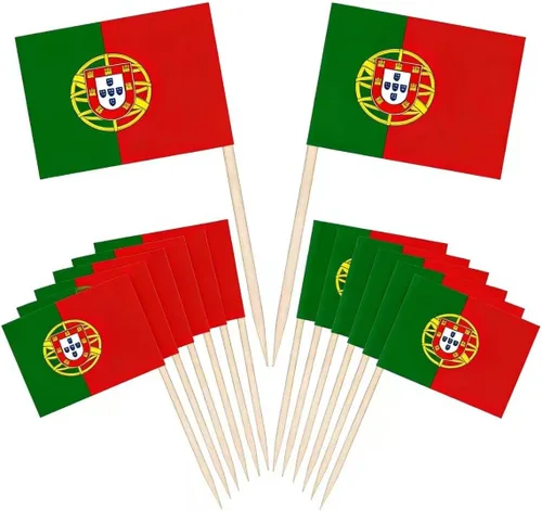 Vista 5 de CYPS - 100 palillos para cupcakes de Francia, bandera francesa, palillos de dientes para pasteles, cócteles, barras de comida, decoración