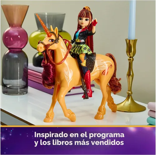 Vista 8 de Unicorn Academy, Poder de la Amistad Cinder con Silla y Brida Translúcida de 11 Pulgadas, Muñecas y Juguetes de Unicornio, Regalos y Pequeños