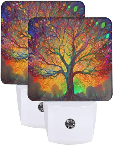 Vista 11 de Ouqiuwa Juego de 2 luces nocturnas enchufables para Navidad, rojo, invierno, feliz año nuevo, LED, sensor de movimiento, lámpara para dormitorio