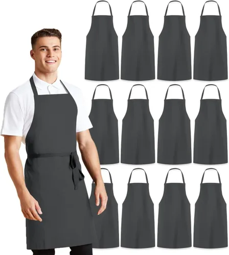 Vista 25 de Avalon Kitchen Aprons for Men - 100% Polyester Chef Apron Women with Extra Long Ties - Cooking Aprons for Women & Mens Apron