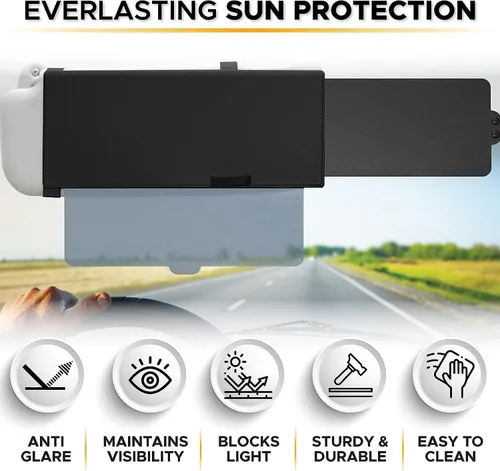 Vista 4 de EcoNour - Extensor de visera de coche mejorado con bloqueador solar Extensión de visera de parabrisas polarizada antirreflejos ofrece protección