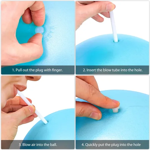 Vista 6 de Cikyner Pelota de pilates suave, pequeña pelota de ejercicio de 9.1-9.8 in, mini pelota de gimnasio con popote inflable, adecuada para pilates