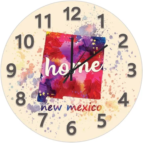 Vista 30 de UFunhome Reloj de pared con mapa del estado de Nevada, acuarela, Estados Unidos, reloj redondo de madera, funciona con pilas, silencioso, sin