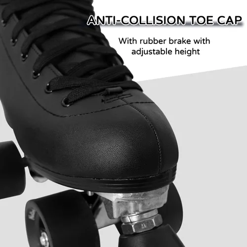Vista 3 de Roller Skates for Women or Men with PU Leather High-top Double Row Rollerskates, Unisex-Adult Indoor Outdoor for Beginners