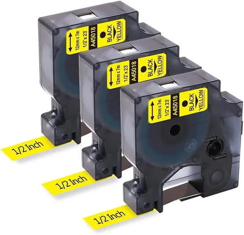 Vista 21 de Freshworld 3-Pack Replace for Dymo D1 Label Tape Clear 1/2'' 45010 Compatible with Dymo Label Maker Refills Black on Clear for Labelmanager 160 210D