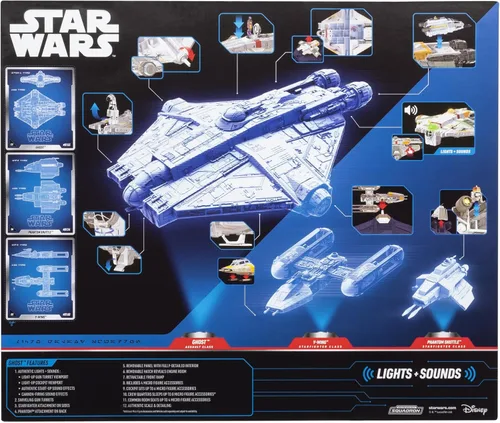 Vista 6 de Star Wars™ Micro Galaxy Squadron Ghost (Secret Mission) - Vehículo de 15 pulgadas con tres vehículos adicionales más diez accesorios de micro figuras