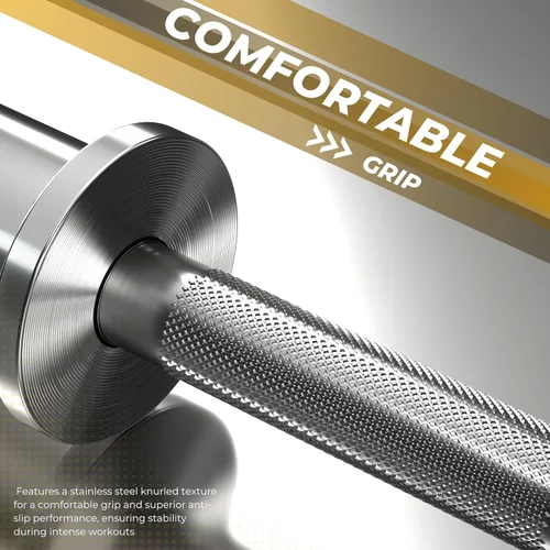 Vista 4 de Manijas olímpicas de mancuernas de 16 pulgadas, capacidad de peso de 150 libras, asas de mancuernas de acero con 2 pares de collares de resorte