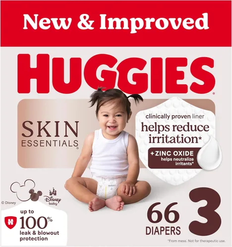 Vista 38 de Huggies Pañales talla 1, pañales Skin Essentials para bebé, talla 1 (8-14 libras), 84 unidades, el embalaje puede variar