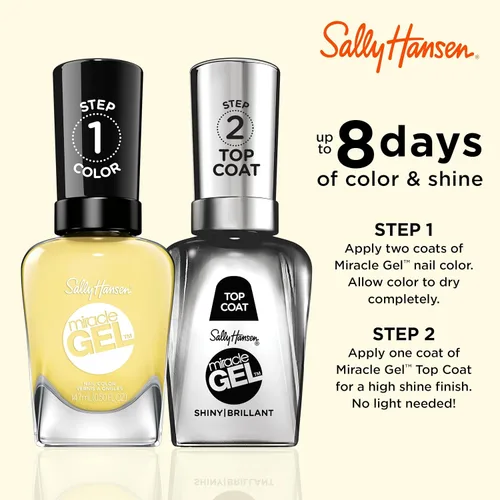 Vista 26 de Sally Hansen Miracle Gel™ x Jared McCain, GOAT Gold, Larga duración, fórmula tipo gel, sin necesidad de lámpara UV, esmalte de uñas dorado