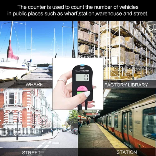 Vista 6 de VANVENE Contador electrónico de mano clicker, fácil de operar contador de cuentos, supermercado personas fluyen manual de sustracción de adición
