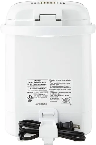 Vista 5 de Zojirushi BB-HAC10 Home Bakery panificadora programable mini de 1 libra, color blanco