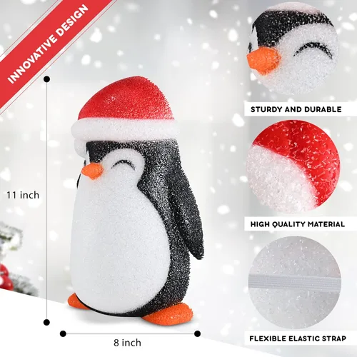 Vista 5 de Ornativity Cubierta de luz para porche de pingüinos, cabeza de pingüinos, para invierno, al aire libre, porche, cubierta, lámpara de garaje