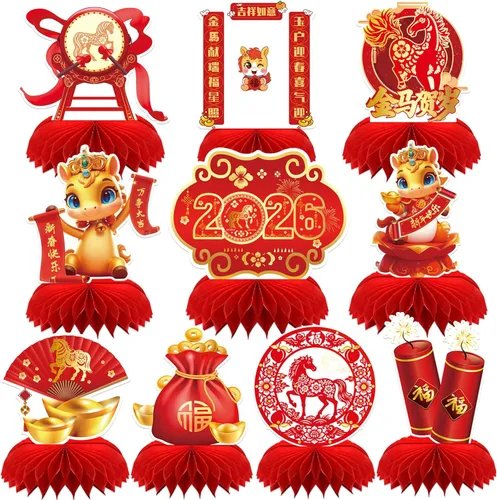 Vista 22 de Centro de mesa del 4 de julio, 10 piezas de centro de mesa patriótico, decoración de mesa para el Día de los Caídos, centros de mesa de panal azul