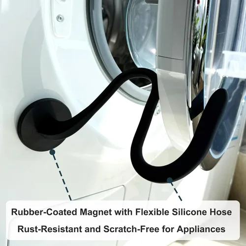 Vista 3 de Soporte magnético para puerta de lavadora, soporte de puerta de lavadora de carga frontal, mantiene la puerta de la lavadora abierta, accesorio