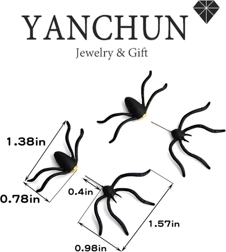 Vista 7 de Bat Skull Earrings for Women Halloween Theme Print Drop Earrings Spider Dangle Earrings Cute Print Earrings for Girls