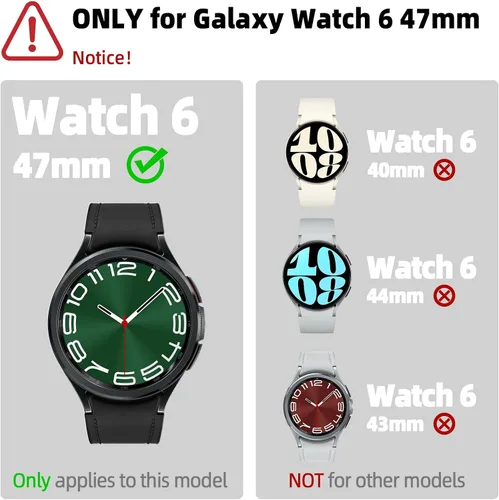 Vista 2 de SPGUARD [Paquete de 4] Protector de pantalla para Samsung Galaxy Watch 6 Classic de 1.772 pulgadas, protector de pantalla de vidrio templado