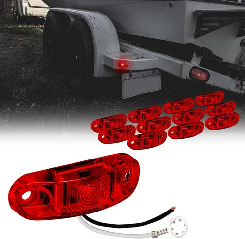 Vista 12 de TRUE MODS Luz de marcador LED de 2.5" ámbar para remolque con bisel cromado [DOT FMVSS 108] [SAE P2] [montaje superficial] [impermeable IP67] Luces