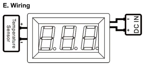 Vista 5 de UCTRONICS -30-800 Grados Centígrados Medidor Digital de Temperatura Azul LED Display Termopar de Tipo K Sensor de Temperatura 2-Cables Protección