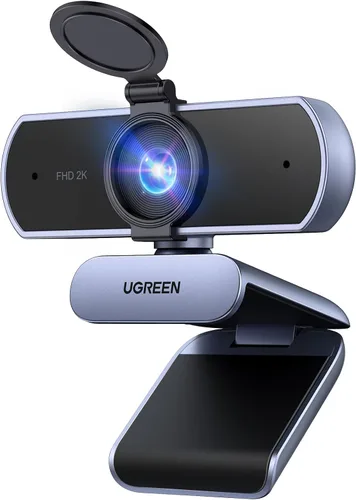 UGREEN Cámara web 2K para PC Ultra HD 1080P Cámara web con micrófono, cámara de PC con cubierta de privacidad, cámara web USB para transmisión,