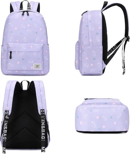 Vista 6 de Mygreen - Mochila escolar con bonitos diseños para niños y niñas, 11.5 x 15.7 x 5.1 pulgadas