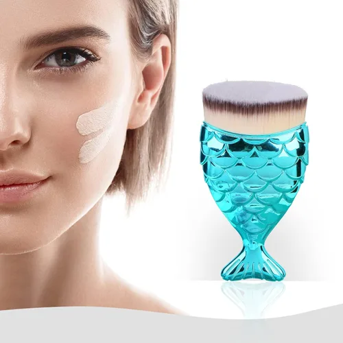 Vista 7 de UNIMEIX Cepillo de protección solar para cara, aplicador de protector solar para niños, brochas de maquillaje para base líquida, polvo, crema, Azul
