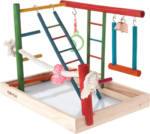 Vista 8 de Penn-Plax Centro de Actividades para Aves – Perfecto para Aves Jóvenes o Pequeñas