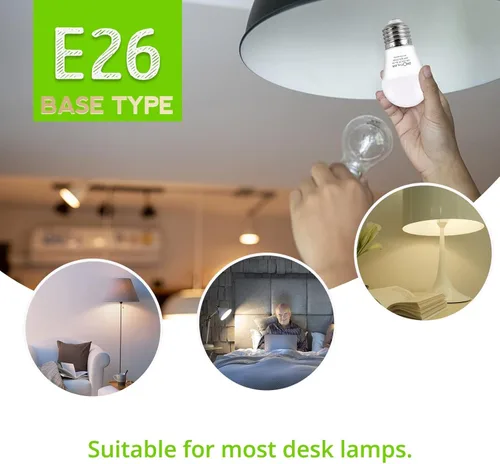 Vista 3 de Bombillas equivalentes a 25 W, luz LED A15 de 3 W, base E26, 2700 K, luz blanca cálida de bajo vatio, bombilla de mesita de noche, bombilla
