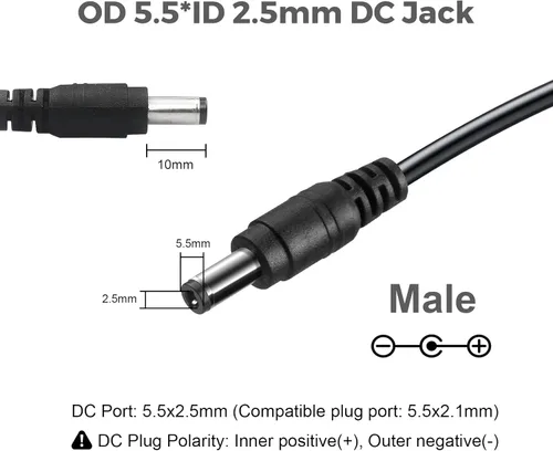 Vista 3 de Fuente de alimentación de 12 V 2.5 A, LeTaoXing AC 100V-240V a CC 12V 30W Adaptador de corriente de cámara de seguridad Punta de 0.083 in para Lorex