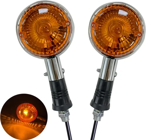 Vista 2 de VRWEARE - 2 intermitentes universales para motocicleta, indicador de lentes ámbar de 12 V, impermeable, compatible con Yamaha, Honda, Harley