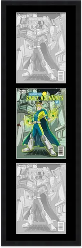 Vista 146 de Marco de cómic negro mate Para cómics publicados entre 1971 y 1985 (marco de madera maciza de cómic de la edad dorada), hecho para exhibir 1 cómic