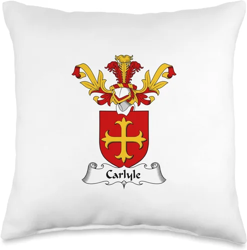 Family Crest and Coat of Arms clothes and gifts Carlyle - Almohada de escudo familiar de 16 x 16 pulgadas, multicolor