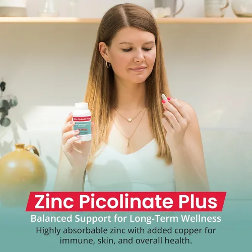 Vista 3 de Karuna Picolinato de Zinc Plus 60 cápsulas vegetarianas 25 mg más 2.5 mg de cobre para uso equilibrado a largo plazo Apoyando la función