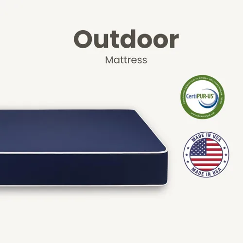 Vista 6 de Colchón impermeable para exteriores de 8 pulgadas, tamaño individual, fácil de limpiar, cómodo colchón de espuma, fabricado en Estados Unidos