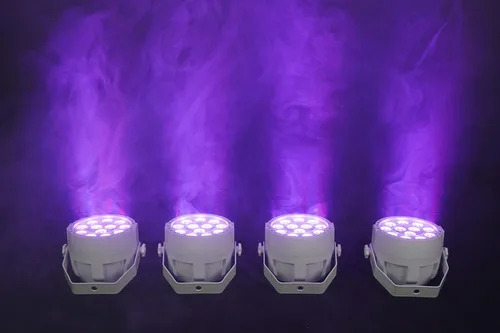 Vista 8 de Rockville RockPAR TRI LED RGB Compact Par Can Pro DJ DMX Wash Light+Remote Blanco