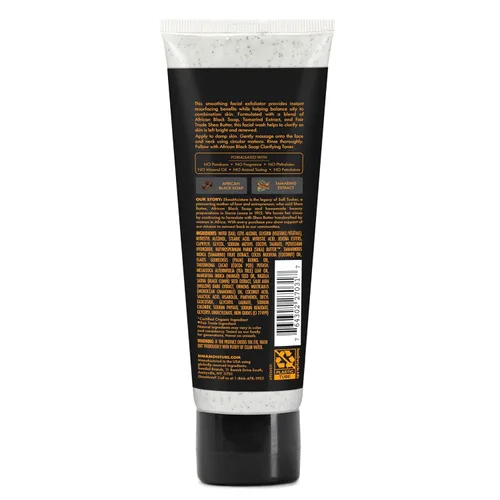 Vista 2 de Crema exfoliante y facial SheaMoisture jabón africano negro para problemas cutáneos, 4 onzas