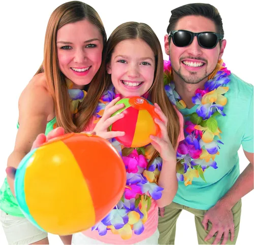 Vista 3 de Fun Express Juego de 50 mini bolas de playa a granel, juguetes inflables de piscina de 5 pulgadas para niños de 4 a 8 años Juegos de playa