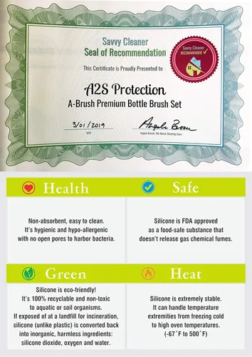 Vista 8 de A-Brush - Cepillo limpiador de botellas de silicona, juego de 2 piezas, flexible, mango largo, limpiador de botellas de agua, cepillo para pezón