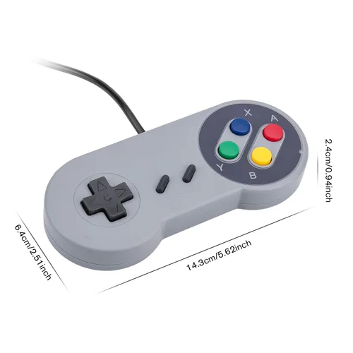 Vista 4 de mafiti Game Controller SNES Retro USB Controller Joystick for Windows PC MAC Linux Raspberry Pi 2 Pack (Grey)
