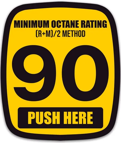 Vista 8 de Pegatina de 85 octanos (clasificación mínima de octano de gasolina para bombas de combustible y estaciones de servicio (2 x 2.5 pulgadas)