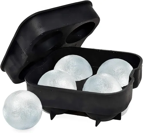 Vista 8 de Bahoki Essentials Moldes de hielo – Bandeja de silicona para cubitos de hielo con tapa – Llena y suelta para hacer hielo – Moldes multiusos