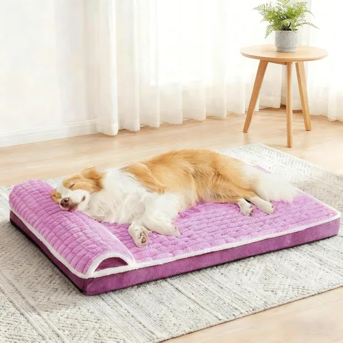Vista 13 de Cama ortopédica para perros de tamaño mediano con almohada de 30 x 20 pulgadas, impermeable, suave, cómoda, de espuma para mascotas, con funda
